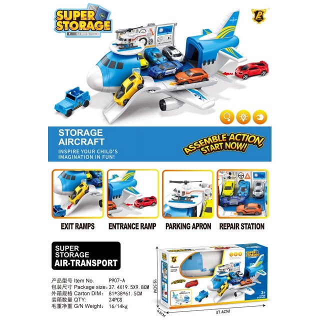 El avión de transporte de juguete de estacionamiento Peng Le Bao P907-A, modelo de avión de juguete, scooter, puede recibir regalos para niños
