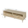 thumbnail image 4 of Natural Rattan TV Stand with Solid Wood Legs, TV Console Table, 4 of 5