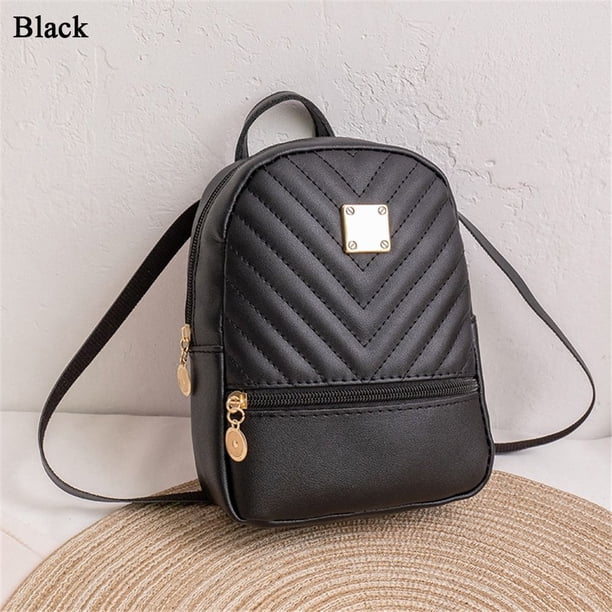 Mochila con rejillas de diamantes únicos para mujer, bolsos escolares de cuero PU, bolsos de hombro pequeños, mochila informal de moda, 5 colores para elegir Fivean unisex