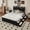 Black, variant on Toauuo Metal Platform Bed Frame with Storage Headboard, 12 Drawers & LED Lights - Anti-Slip Noiseless Mattress Support, Sturdy Metal Slat Support