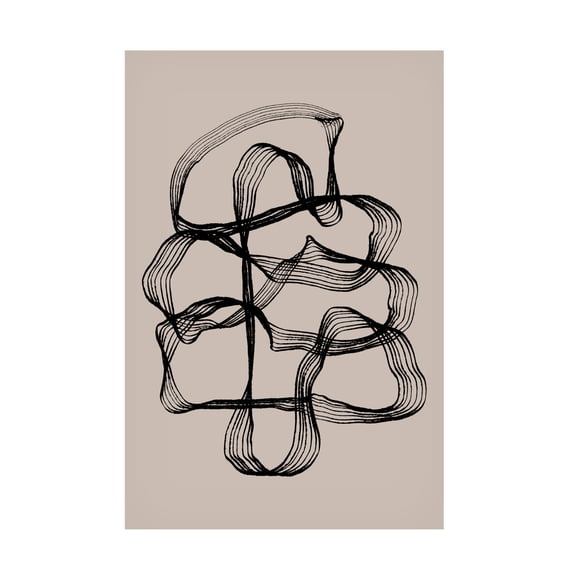 Canvas Wall Art - Treechild 'Ink Black and Beige' Wall Art for Living Room, Bedroom, or Office D?cor by Trademark Fine Art - 12 x 19 Inches