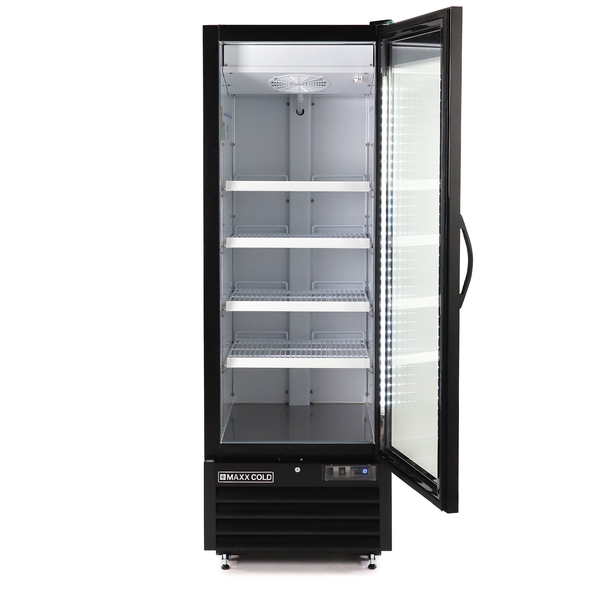 Maxx Cold Single door Merchandiser Freezer, Black Exterior, 30 cuft