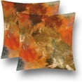 thumbnail image 2 of Burnt Orange Pillow Covers Set of 2 Abstract Grey Orange Waterproof Outdoor Throw Pillow Cover Soft Modern Accent Decorative Couch Cushion Cover for Bed Living Room Chair Sofa Pillow Cases 20x20 Inch, 2 of 6