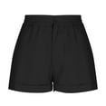 thumbnail image 5 of Women Linen Comfy Work Office Shorts Athletic Casual Short Joggers Elastic Waist Yoga Lounge Shorts Loose Short Pants, 5 of 5