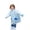 Light Blue, variant on Krdevn Kids' Bear Print Rain Poncho, Light Blue Button-Up Waterproof Raincoat with Pocket, Cute Cartoon Rain Gear for Boys & Girls,4-6 Years