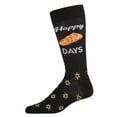 thumbnail image 5 of MeMoi Men's Funny Pun Happy Challah-Days Novelty Crew Socks - Mens - Male, 10-13, Navy, 5 of 7