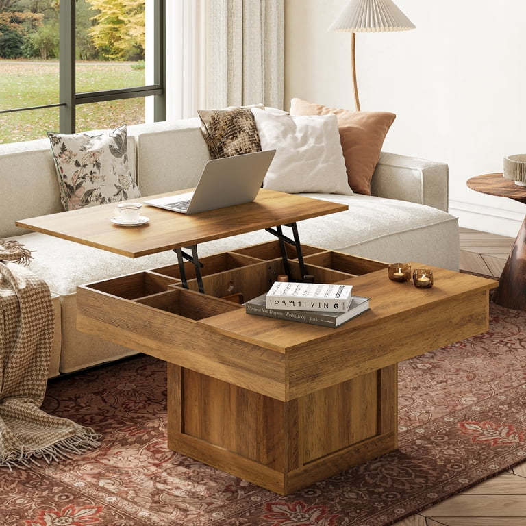 GUNAITO Lift Top Coffee Table with LED Lights photo 8