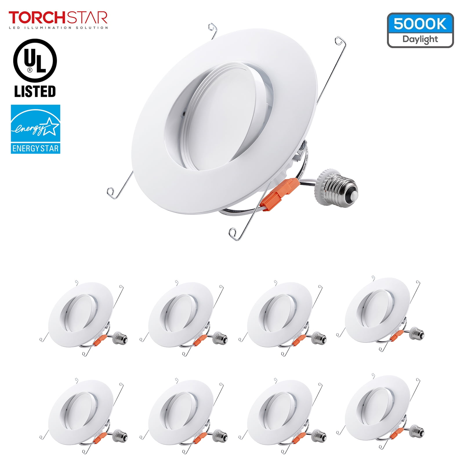 Recessed Lighting Trim 4 Pack 4 Inch LED Recessed Downlight Dimmable by Switch ON/Off,Simple Retrofit Installation for Lutron Dimmer Switch 3 Colors Changing 10W 3000K/4000K/5000K 50W Equivalent