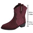 thumbnail image 5 of Miluxas Women's Ankle Boots , Classic Comfortable Platform Boots Wine 8.5(41), 5 of 9