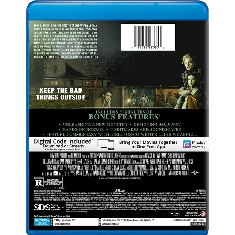 Wolf Man (2025) (Blu-ray + Digital Copy), Horror, Universal