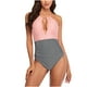 thumbnail image 1 of Traje de baño sexy de color sólido con vendaje de una sola pieza con escote en V profundo para mujer informal a la moda Fridja  nalpqowj53104, 1 of 9