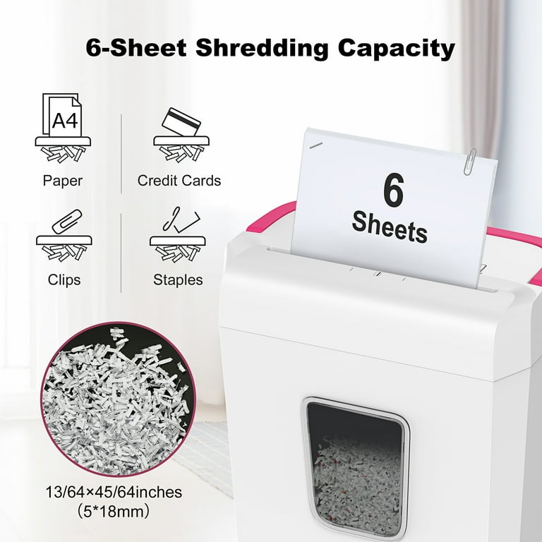 Free Shipping! Bonsaii Cross Cut Paper Shredder 6 Sheets