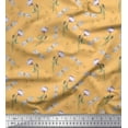 thumbnail image 1 of Soimoi Orange Heavy Satin Fabric Dragonfly & Floral Print Sewing Fabric Yard 54 Inch Wide, 1 of 3