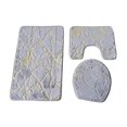 thumbnail image 2 of Juego de alfombrillas de baño, decoración, felpudo antideslizante, alfombra absorbente de agua, alfombras suaves y transpirables, alfombra de Pedestal Gris, 2 of 8