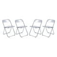 thumbnail image 1 of LeisureMod Lawrence Modern Transparent Acrylic Folding Chair with Metal Frame Set of 4 (Clear), 1 of 10