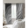thumbnail image 3 of Black Grey Ombre Blackout Curtains 54 Inches Long for Bedroom,Modern Geometric Abstract Aesthetic Cream Thermal Insulated Room Darkening Black Out Window Curtain Panels Grommet Drapes for Living Room, 3 of 8