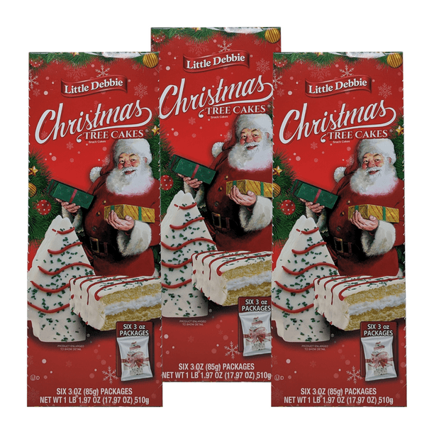 Little Debbie Christmas Tree Cakes, Large 3 Oz Individually Wrapped