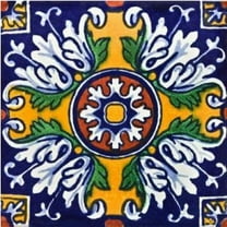 6x6 Aldeno Talavera Mexican Tile, Set of 4 pcs