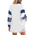thumbnail image 7 of BLVB Womens Oversized Long Sleeve Sweatshirt Color Block V Neck Casual Loose Fall Pullover Tops, 7 of 7
