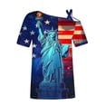 thumbnail image 4 of SELONE Off The Shoulder Tops For Women Fourth of July Print Stripe Tops Short Sleeve Clothes Patriotic Graphic Wear, 4 of 4