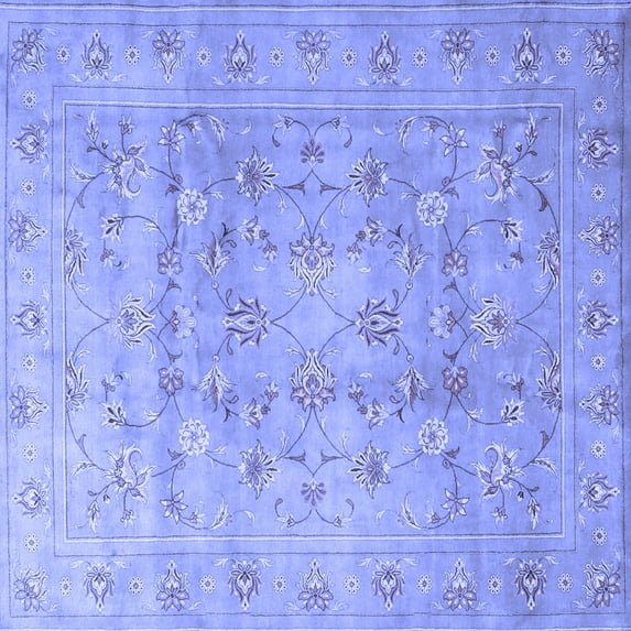 Ahgly Company Indoor Square Persian Blue Traditional Area Rugs, 4' Square