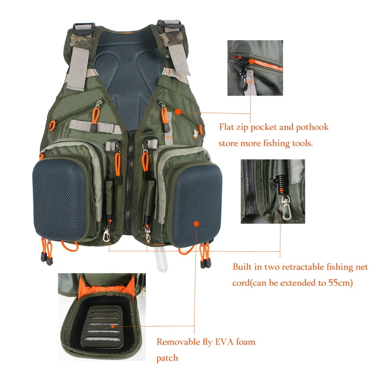 Kylebooker Fly Fishing Vest Pack Adjustable for Men and Women FV02