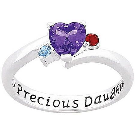 daughter ring birthstone precious sterling silver