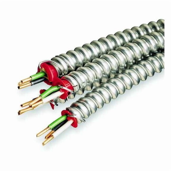 Mc Lite Aluminum Armored Cable With Ground, 600 Volts, 14/2 Gauge, 250 Ft.