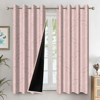 Pink Blackout Curtains for Girls Bedroom,Thermal Insulated Curtain for Living Room,52x63 Inch,2 Panels