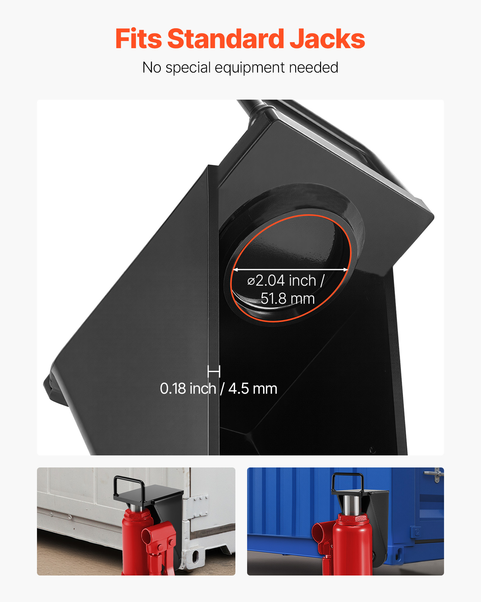 VEVOR Shipping Container Jack Lug with U-Shaped Handle, 2-Pack, Storage Leveler Booster Withstands Sun & Rain, Heavy Duty Container Jack Lug for Shipping Industry, Logistics, Warehouse Management