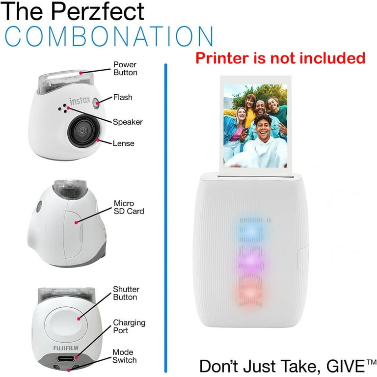Fujifilm Instax Pal Digital Camera with 20 Fujifilm Prints (Milky