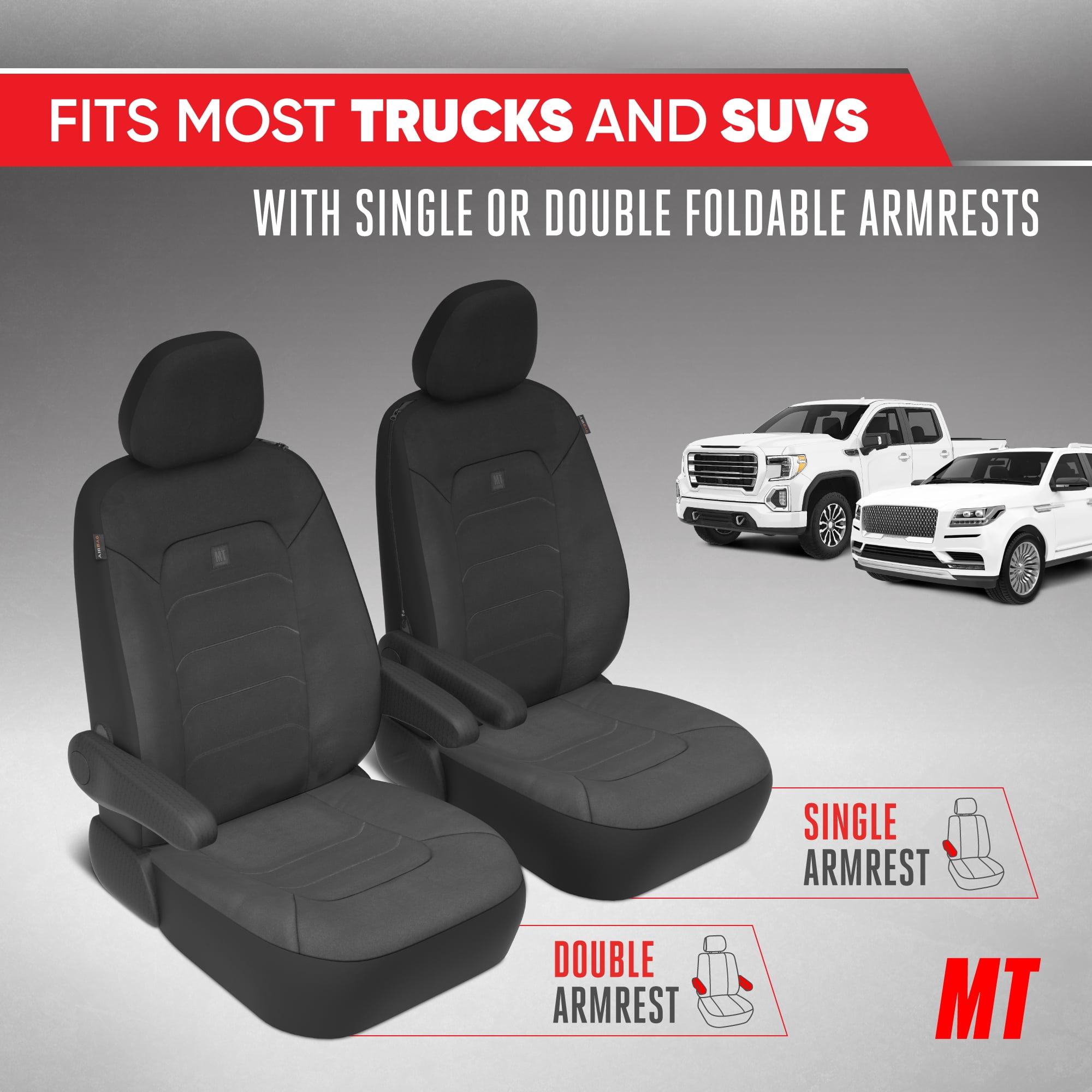 Neoprene Advantage Waterproof Seat Covers - Truck, Van & SUV Seat Covers for Cars, Universal Fit for Car Seats, Black