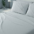 thumbnail image 3 of Dawn 4-Piece Sustainability Sheet Set, Navy Stripe, King Size, Soft 90 GSM Microfiber, 60% Recycled, 3 of 7