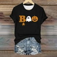 thumbnail image 2 of Clearance! HCURIBAD Shirts for Women, Womens Halloween Pumpkin Print T-Shirt Casual Round Neck Top, Womens Graphic Tees, Halloween Shirts for Women 1PC Top Black S, 2 of 4