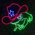 thumbnail image 2 of Handmadetneonsign Cowboy Frog Neon Sign, Frog Aninal Wall Art Decor, Home Room Wall Decor, 2 of 5