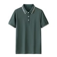 thumbnail image 1 of pstuiky Camisas de manga corta para hombre, Camisa informal de manga corta con cuello vuelto, cómoda y lisa, para hombre ropa de hombre l, 1 of 3