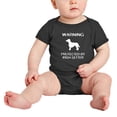 thumbnail image 2 of Warning: Protected by A Irish Setter Dog Funny Baby Bodysuits (Black,0-3 Months), 2 of 5