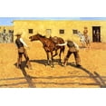 thumbnail image 2 of Remington, Frederic 24x17 Gold Ornate Wood Framed with Double Matting Museum Art Print Titled - His First Lesson-1903, 2 of 4