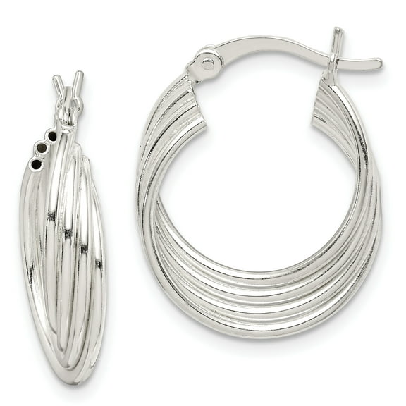 Primal Silver Sterling Silver Twisted Multi-Hoop Earrings
