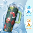 thumbnail image 4 of 30 Oz Reindeer And Bells Tumbler With Handle, Holiday Coffee Travel Cup, Xmas Gift, 4 of 5