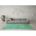 thumbnail image 3 of Ahgly Company Indoor Round Persian Turquoise Blue Traditional Area Rugs, 6' Round, 3 of 4