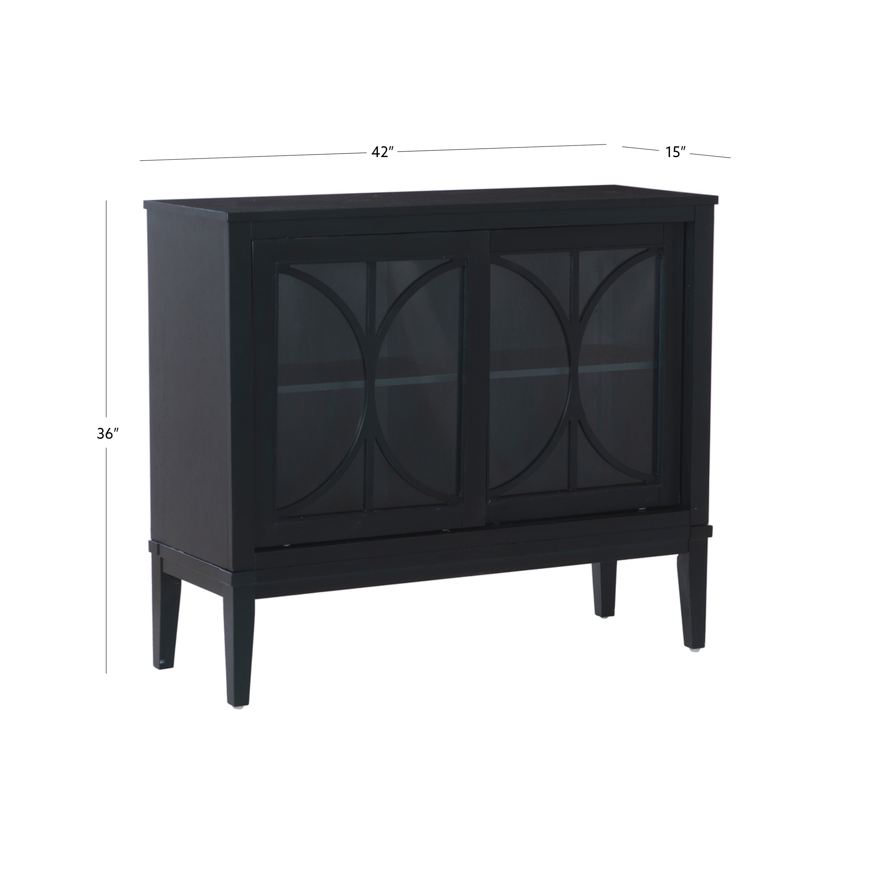 Powell Quentin 2-Sliding Door Accent Cabinet, Midnight Blue