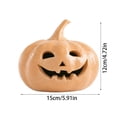 thumbnail image 4 of Halloween Handcrafted Jack-O'-Lantern with Lights, Pumpkin Tabletop Decor with String Lights Included for Mantel, Shelf, Console Table & Entryway, 4 of 8