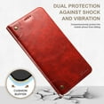 thumbnail image 6 of Nalacover Vintage Wallet Case for iPhone 14 Pro Max, Magnetic Closure Flip Folio Cover with Card Slots Kickstand, Classic PU Leather TPU Shockproof Anti-Scratches Case for iPhone 14 Pro Max,Red, 6 of 6