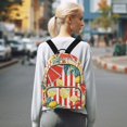 thumbnail image 7 of FORMRS Mini Backpack Purse for Women Travel Daypack Casual Shoulder Bag, White Striped Lemon, 7 of 7