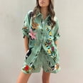 thumbnail image 4 of Summer women's shirt shorts loose print set casual two-piece set women's shirt two-piece set, 4 of 14