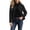Black, variant on Women's Bomber Jacket Zip Up Coat with Pockets Pink XXL