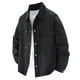 thumbnail image 2 of Blusa y camisa de manga larga con cuello vuelto para hombre, moda masculina, fina, color liso, manga larga, cuello, botón, bolsillo, abrigo grande, poliéster, parte superior, 2 of 9