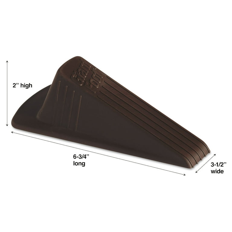 Giant Foot Doorstop, No-Slip Rubber Wedge, 3.5w x 6.75d x 2h, Brown, 2/Pack Giant Foot Doorstop, No-Slip Rubber Wedge, 3.5w x 6.75d x 2h, Brown, 2/Pack