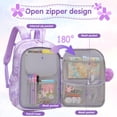 thumbnail image 3 of Mochila Alrisg Lovely, mochila escolar para niñas, 17 pulgadas, color morado, 3 of 7